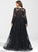 With Sweep V-neck Lace Tulle Sequins Train Ball-Gown/Princess Sarah Prom Dresses