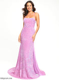 Trumpet/Mermaid Train Square Prom Dresses Isis Sequined Sweep