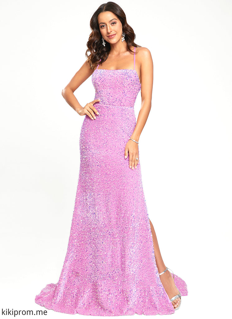 Trumpet/Mermaid Train Square Prom Dresses Isis Sequined Sweep