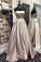 Sweetheart strapless light grey simple long A-line prom dress for teens graduation