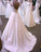 Chic Romantic Open Back A line Short Train Lace Ivory Long Wedding Dresses