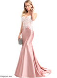 Sweep Lace Sweetheart Train Prom Dresses Caylee Trumpet/Mermaid Satin