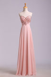 2022 New Arrival Prom Dresses A Line Sweetheart Sweep/Brush Chiffon With P9GNELBG