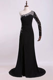 2022 One Sleeve Column/Sheath Prom Dresses P9ZYP4AX
