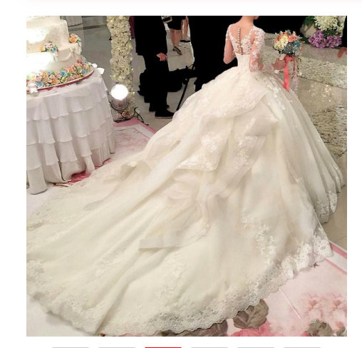 Ball Gown Ivory Sweetheart Sweep Train Long Tulle Long Sleeves Appliques Wedding