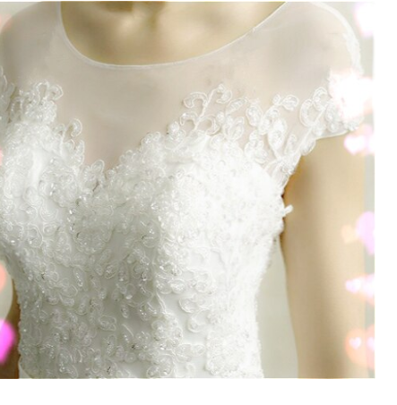 2019 Simple White V-Neck Sleeveless Tulle Lace Beads Floor-Length Wedding