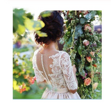 2019 Half Sleeves Lace Modest Long Custom Made Wedding Dresses