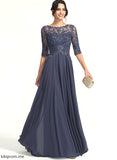 Illusion Floor-Length Chiffon Sequins Scoop Chloe Pleated Prom Dresses A-Line Lace With