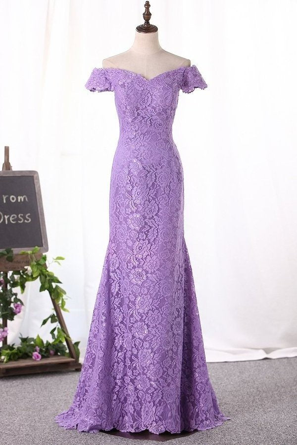 2022 New Arrival Off The Shoulder Lace Mother Of The Bride Dresses P3STRFBY