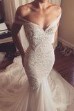 2022 New Arrival Off The Shoulder Wedding Dresses Mermaid Tulle & Lace PRA68KJP
