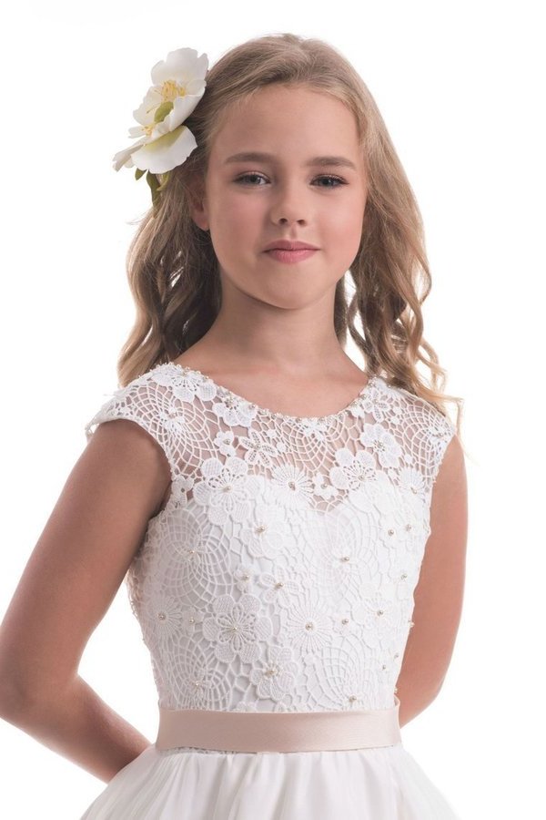 2022 New Arrival Flower Girl Dresses A Line Scoop With Applique And PZF2MX61