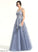 Off-the-Shoulder Lace Floor-Length Prom Dresses Tulle Illusion A-Line Jaliyah