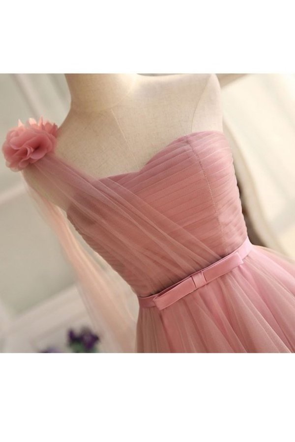 2022 New Arrival One Shulder Bridesmaid Dresses A Line Tulle P2B679RQ