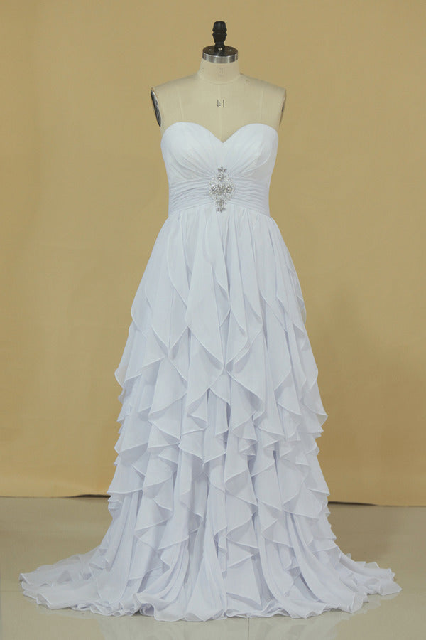 2022 New Arrival A Line Sweetheart With Ruffles And Beads Bridesmaid P4BFC455