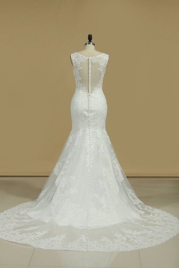 2022 New Arrival V Neck Wedding Dresses Mermaid With PED299HL