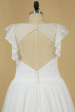 2022 New Arrival V Neck Wedding Dresses Ruffled Bodice A Line Tulle & Lace PDR29F45