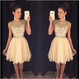 Beaded Homecoming dress Short Chiffon Cute Sleeveless Tulle Prom Dress
