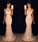 New Elegant Round Neck Sequin Mermaid Chiffon Long with Slit Beads Prom Dresses