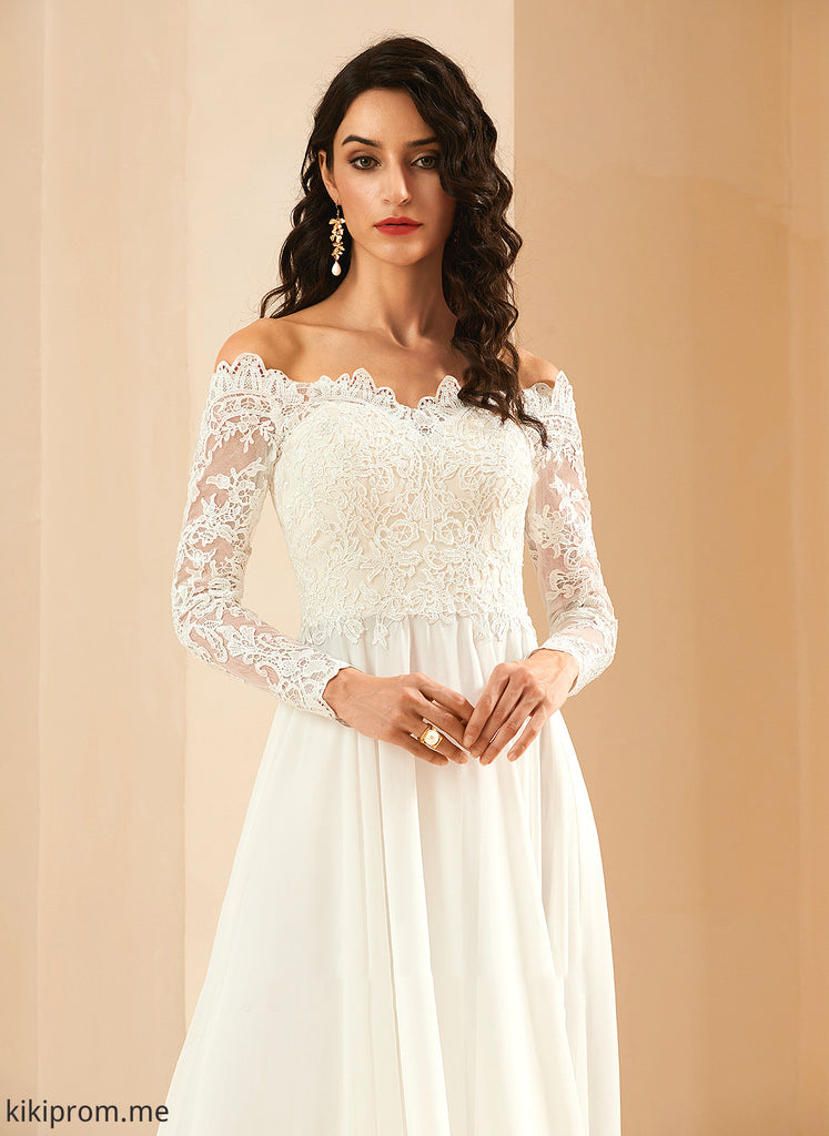 With Train Dress A-Line Lace Julie Sweep Off-the-Shoulder Wedding Dresses Wedding