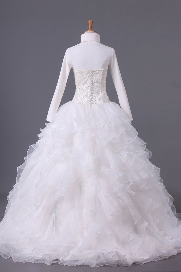 2022 Musilim Wedding Dresses A Line Sweetheart Organza With Beads & PGZK421Z