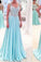 See Through Sexy Blue Sweetheart Sleeveless A-Line Chiffon Appliques Long Prom Dresses