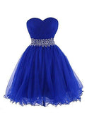 Sweetheart Short Blue Bridesmaid Dresses Homecoming Dresses