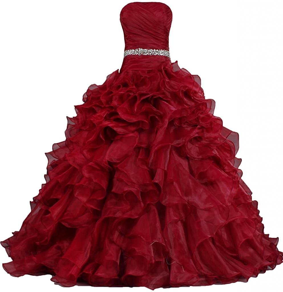 Pretty Ball Gown Quinceanera Dress Ruffle Prom Dresses