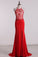 2022 Mermaid Prom Dresses Spaghetti Straps Spandex With Beads PR1FC7TP