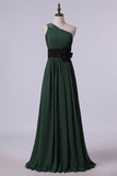 2022 One Shoulder A Line Prom Dress With Ruffles And Beads Floor Length PGAGC2Y2