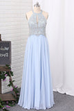 2022 New Arrival Prom Dresses Scoop Chiffon With Beading P7LCG544