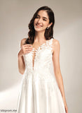 With V-neck Dress Renata Pockets A-Line Tea-Length Wedding Wedding Dresses
