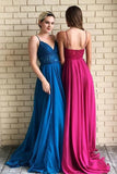 Spaghetti Straps A-Line Long Cheap Prom Dresses With PG1YRB9Y