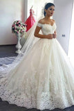 2022 Off The Shoulder A Line Wedding Dresses Tulle With PCLFK9QH