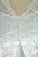 A Line Long Sleeves White Lace Appliques Satin Beads Open Back Wedding Dresses