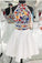A-Line Luxury Embroidery White Homecoming Dress Halter Graduation Dresses
