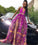 A Line Deep V Neck High Slit Purple Tulle Prom Dresses Long Evening Dresses
