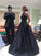 A line Halter Navy Blue Beads Prom Dresses with Pockets Long Evening Dresses