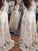 Lace Long Backless V-Neck Backless Prom Dresses