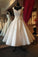 A-line V Back Sleeveless Tea Length Beach Wedding Dresses With Bowknot