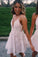 Mini Pink A Line Spaghetti Strap Short Prom Dresses Homecoming Party Dress