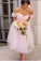 Pink Off the Shoulder Tulle Sweetheart Short Bridesmaid Dresses Homecoming Dresses