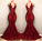 Sexy Burgundy Mermaid Sequins Deep V Neck Prom Dresses Long Evening Dresses