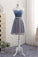 Cute A Line Sweetheart Tulle Blue Strapless Beads Prom Dress Bridesmaid Dresses