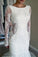 Long Sleeves Open Back Lace Appliques Scoop Mermaid Long Beach Wedding Dresses
