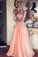 Blush Pink Tulle New Arrival A-line Strapless Lace Appliqued Long Sweet 16 Dress Party