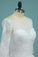 2022 Mid-Length Sleeves Baot Neck Wedding Dresses A Line With PCD5LARC