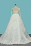 2022 Mermaid Tulle Wedding Dresses Long Sleeves Scoop P61CQBQQ