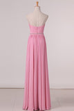2022 New Arrival Sweetheart Bridesmaid Dresses Chiffon With Ruffles And PPDQALNY