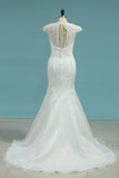2022 Mermaid Wedding Dresses V-Neck Organza P11QRGDN