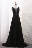 2022 New Arrival Scoop A Line Prom Dresses With Applique And P3RRJXLJ